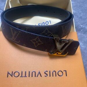 LV Monogram Belt 85cm / 34in | Gold Logo Buckle | Comes with Box & Dust Bag 💫